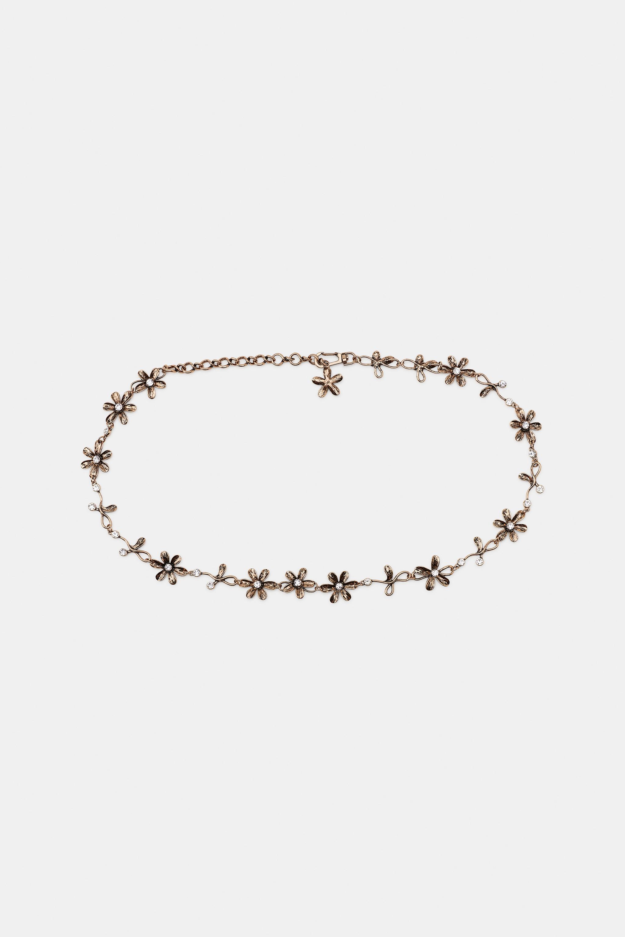 METALLIC FLOWER JEWEL BELT